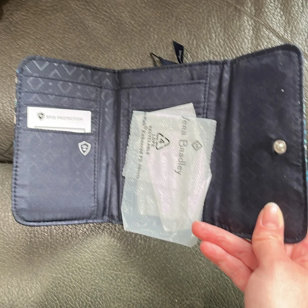 Vera Bradley Blue and Black Wallet - Picture 3 of 6